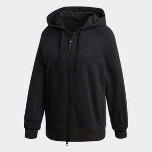 adidas Stella McCartney Hoodie Jacket Zip Up Black FL3736 Fitness Training